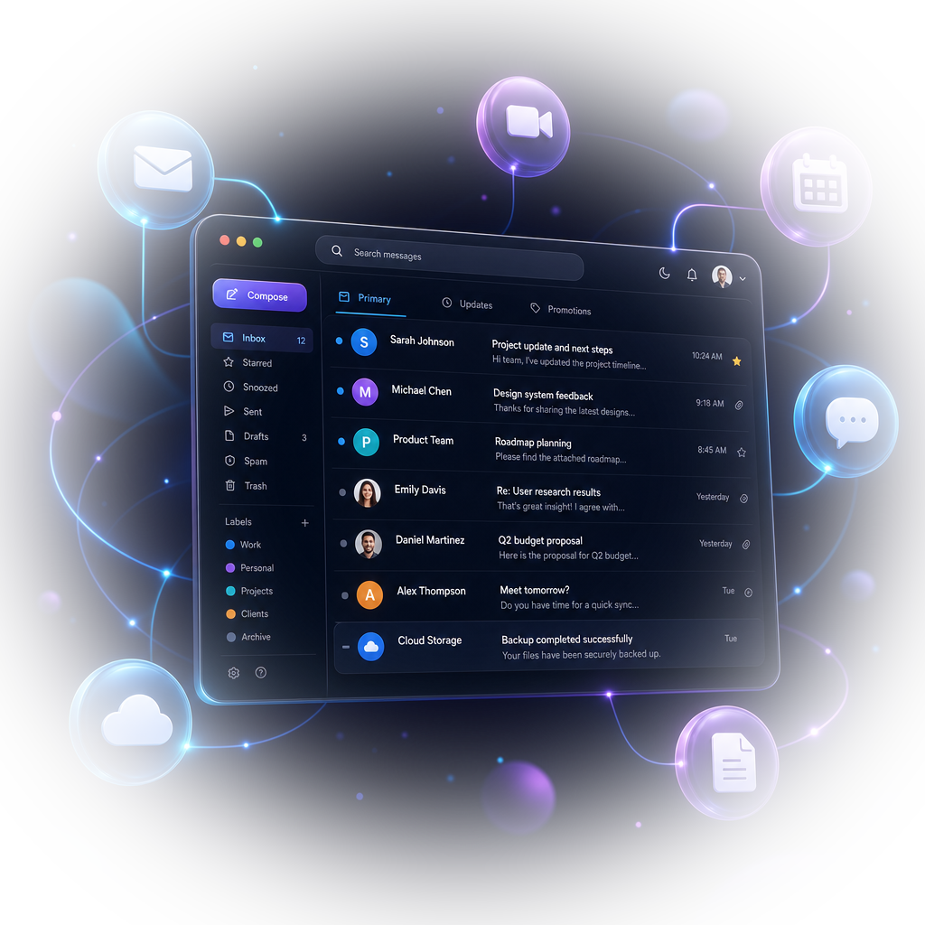 Google Workspace business email inbox with connected apps